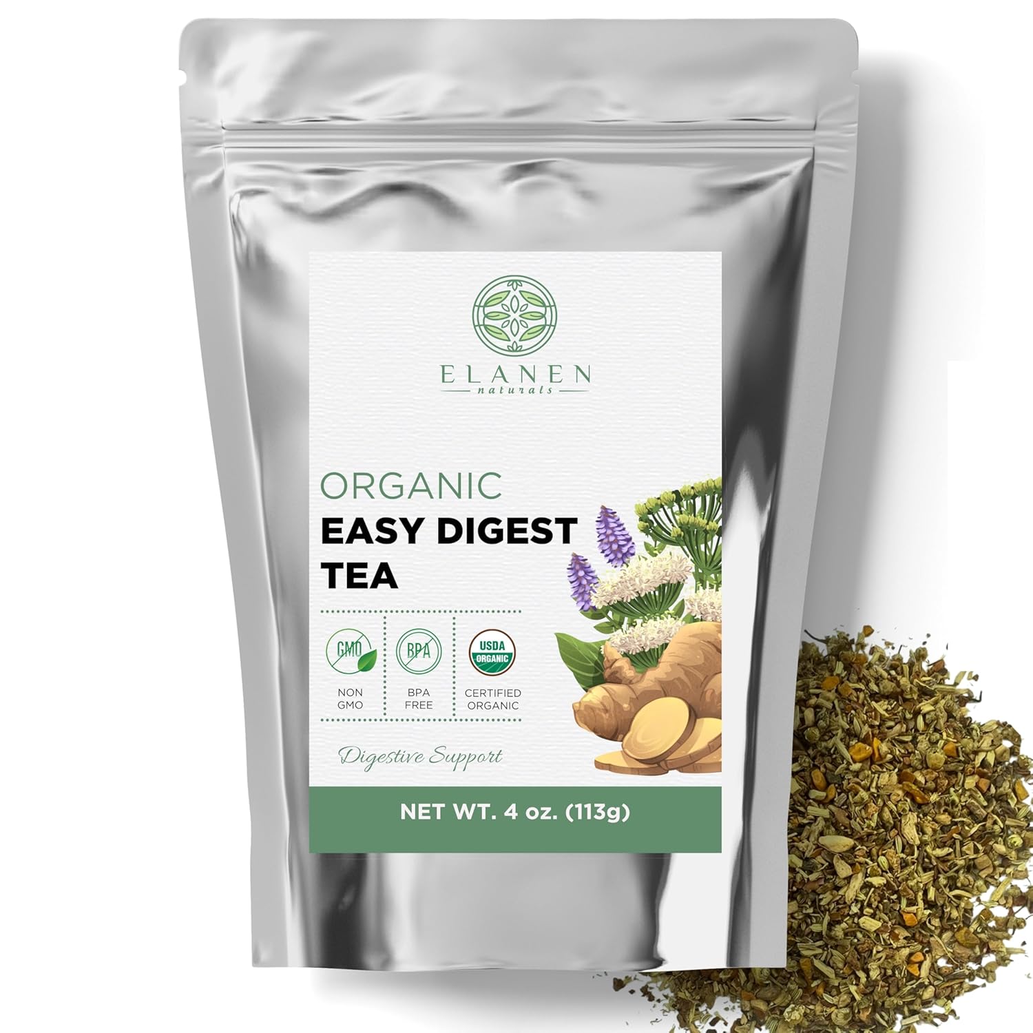Organic Easy Digest Tea Gas Digestion Relief Bloating and Belly Comfort Loose Leaf - Image 2