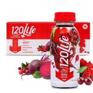 120/Life Blood Pressure Support Beet Root Juice Pomegranate Extract Cranberry Juice Tart Cherry Hibiscus and Magnesium 8 Fl Oz Pack of 28
