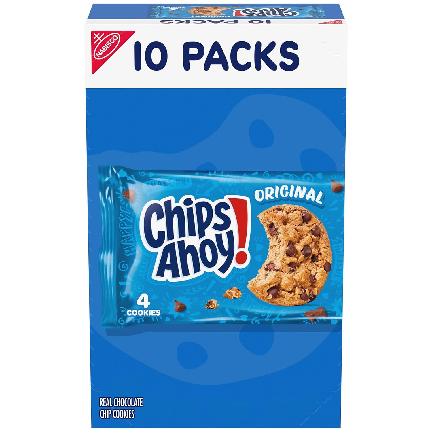 CHIPS AHOY! Original Chocolate Chip Cookies, 10 Snack Packs (4 Cookies Per Pack) - Image 2