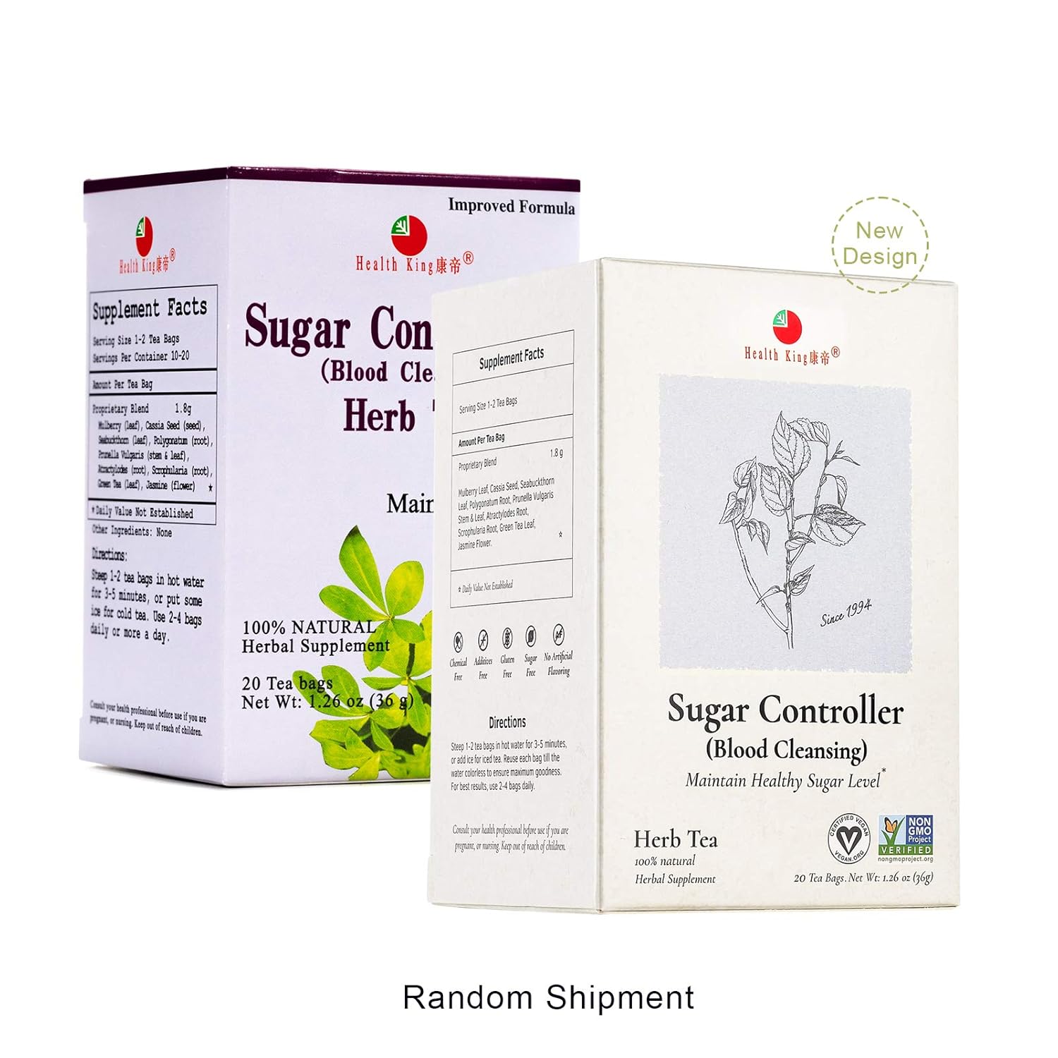 Health King Sugar Controller Herb Tea 20 Teabags Pack of 4 - Image 4