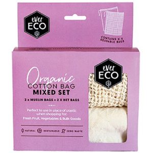 Produce Bags Organic Cotton Mixed Set x 4 – EverECO