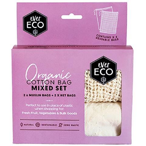 Produce Bags Organic Cotton Mixed Set x 4 – EverECO