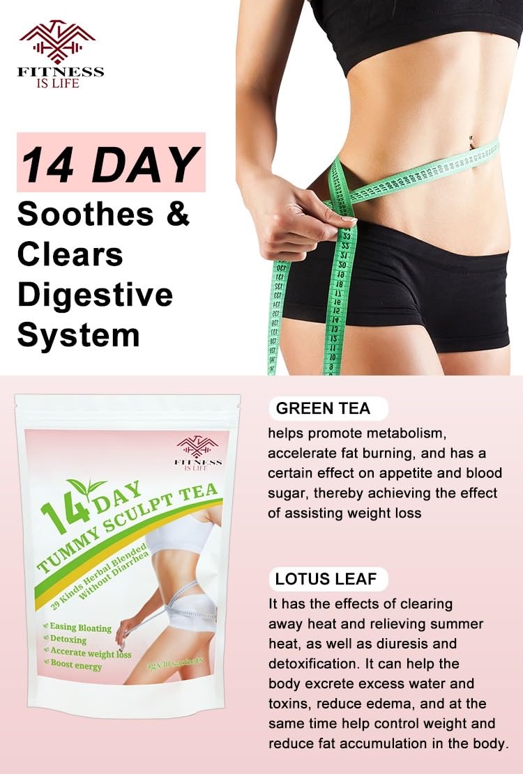 14-Day Flat belly Tea Natural Weight Loss and Detox Blend 30 Herbal Tea Bags - Image 7