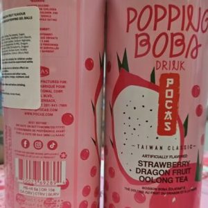 POCAS POPPING BOBA DRINKS STRAWBERRY DRAGON FRUIT 490ML
