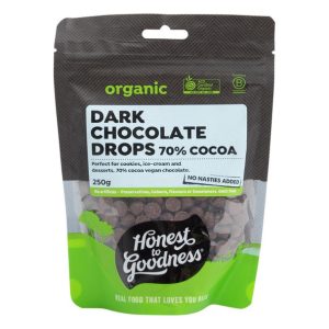 Organic Dark Chocolate Drops 70% Cocoa 250g **