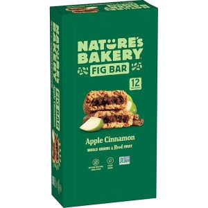 Nature’s Bakery Whole Wheat Fig Bars, Apple Cinnamon, Real Fruit, Vegan, Non-GMO, Snack Bar, 1 Box With 12 Twin Packs (12 Twin Packs)