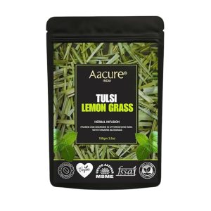Aacure Tulsi Lemongrass Tea 120+ Cups Natural Herbal Blend 1.75oz