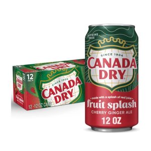 Canada Dry Fruit Splash Cherry Ginger Ale 12oz/12pk X 2 (24pk) Case