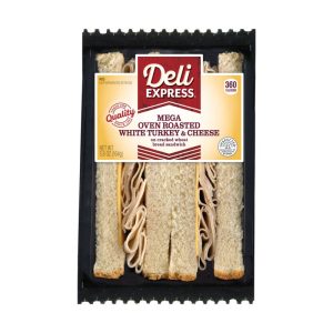 Deli Express Wedge Mega Smoked White Turkey & Cheese 6oz Pack