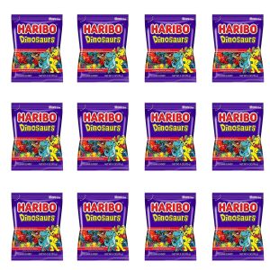 Haribo Gummi Candy, Dinosaurs Gold-Bears, 4 Oz Each, Pack of 12