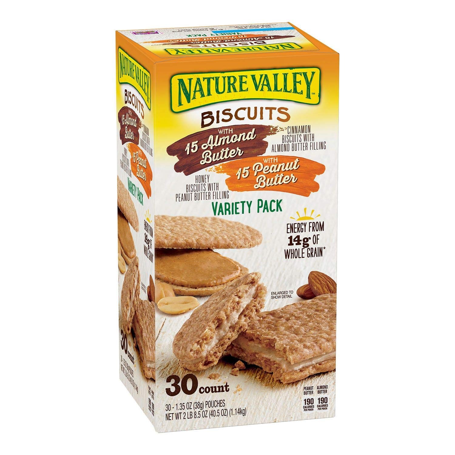 Nature Valley Almond & Peanut Butter Biscuits, 1,2 Oz each, 30 Count - Image 2