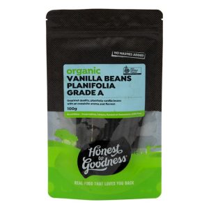 Organic Vanilla Beans – Planifolia Grade A 100g **