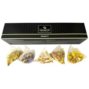 Pure And Easy Tea Serenity Herbal Tea Flight Sampler 15 Count Whole Leaf Caffeine Free