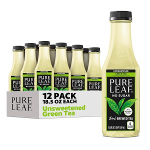 Pure Leaf Iced Tea Unsweetened Green Tea 18.5 fl Oz Bottles Pack of 12