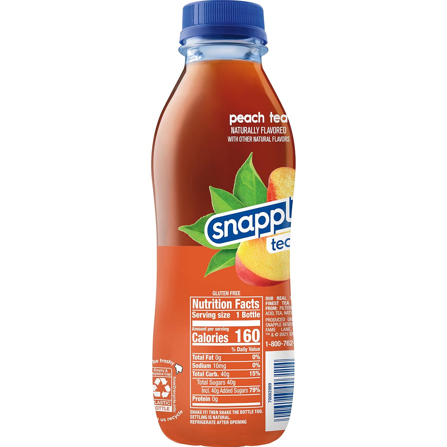 Snapple Peach Tea 16 fl oz recycled plastic bottle Pack of 12 - Image 3