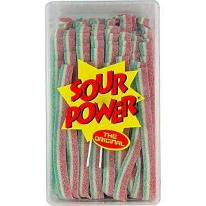 Sour Power Belts Unwrap Watermelon, 150 Count (SUGAR CANDY – BITE SIZE)