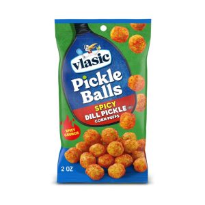 VLASIC Pickle Balls Spicy Dill Pickle Corn Puffs 2oz Bag