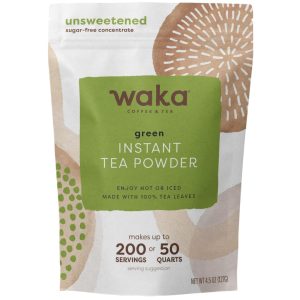 Waka Instant Green Tea Mix Classic 100% Tea Leaves No Additives Unsweetened Tea Powder for 50 Quarts or 200 Cups
