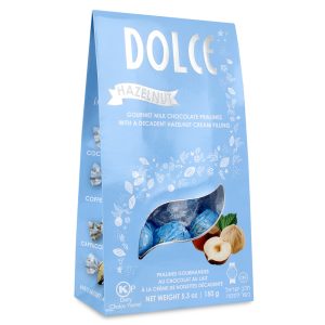 Dolce Italy Milk Chocolate Hazelnut Balls 5.3 oz Bag Kosher Parve