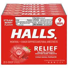 Halls Cough Drops Vita C Strawberry 20 Count