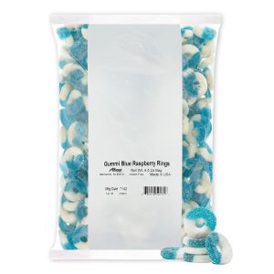 Albanese Gummi Blue Raspberry Rings 4.5 pound bag