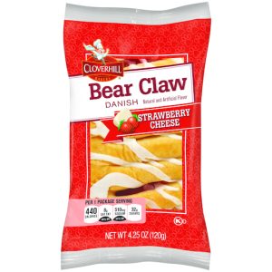 Cloverhill Strawberry Cheese Claw Danish 4.25 oz 6 ct