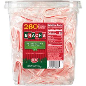 Brachs Mini Peppermint Candy Canes 260 Count Tub
